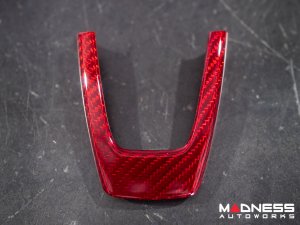 FIAT 500 Steering Wheel Trim - 3 piece set - Carbon Fiber - Red Candy